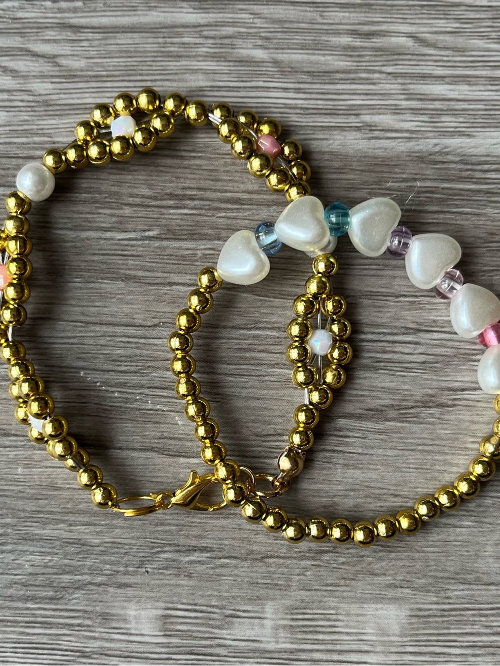 Gold Beaded Accent Bracelet Set